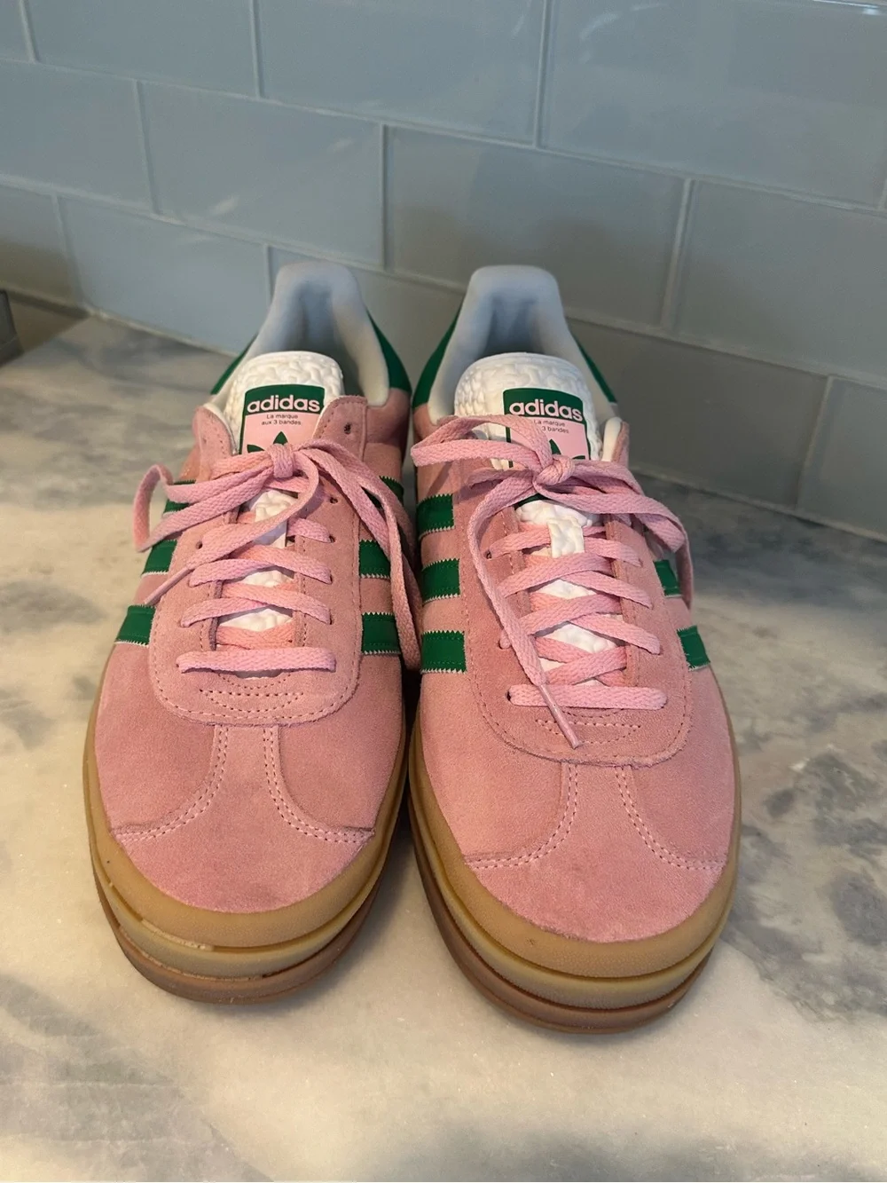 Women’s Adidas  Gazelle Platform Women’s Sneakers in Pink/Green Size 11